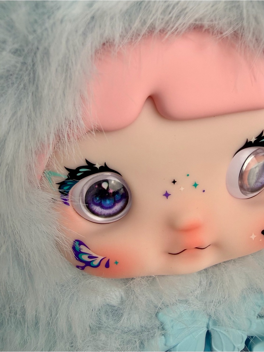 Nommi Solace 🩵 Fantasy World Blue Pink Bunny Butterfly Bag Charm Keychain Plush - Picture 4 of 12